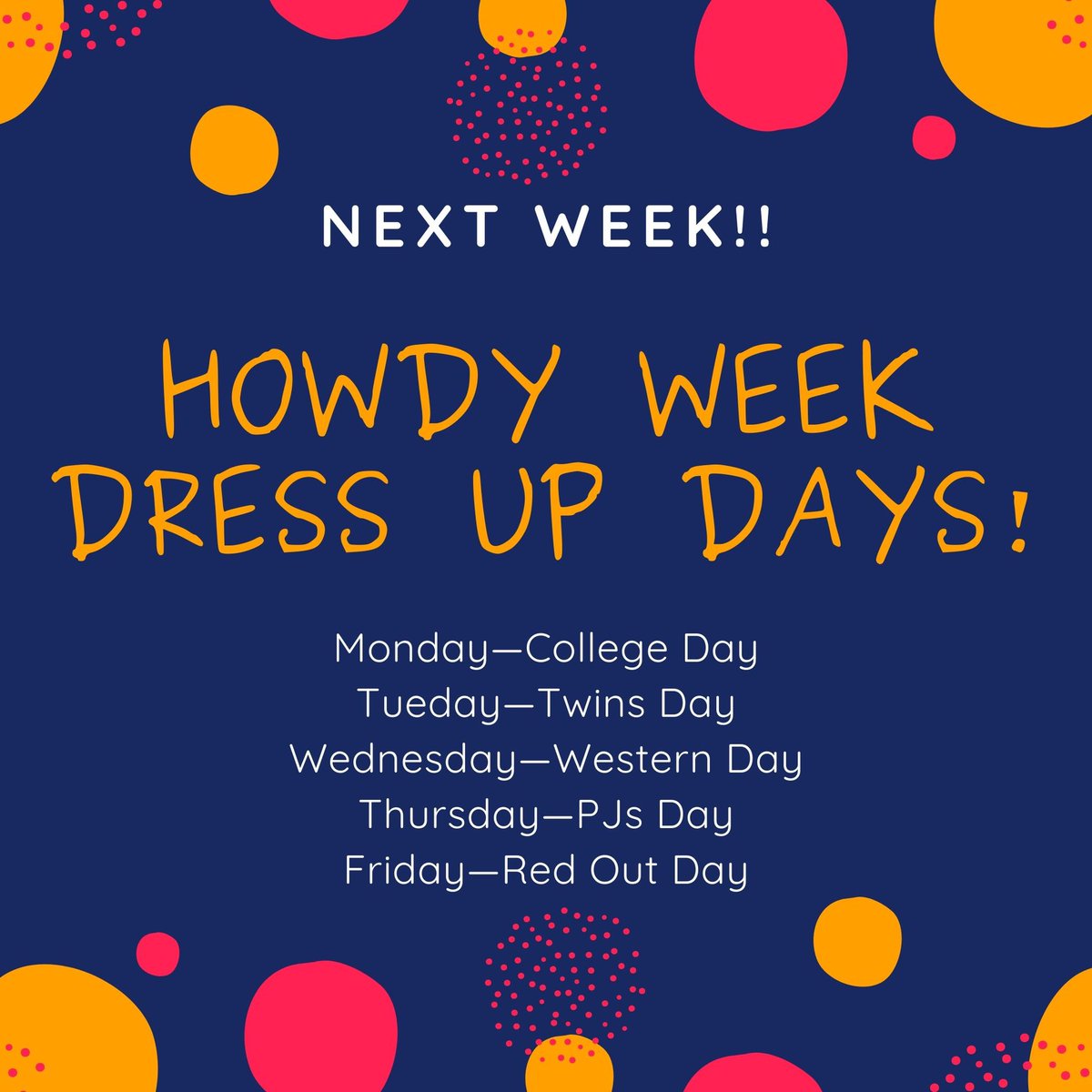 TascosaHS_StuCo's tweet photo. Hey Rebels!!!
Howdy week is coming up!
We’d love for you to participate. 
Next week!
Share with your friends and show our Rebel Pride!!!
🖤❤️🖤❤️ https://t.co/Gh6iNzJ6tZ