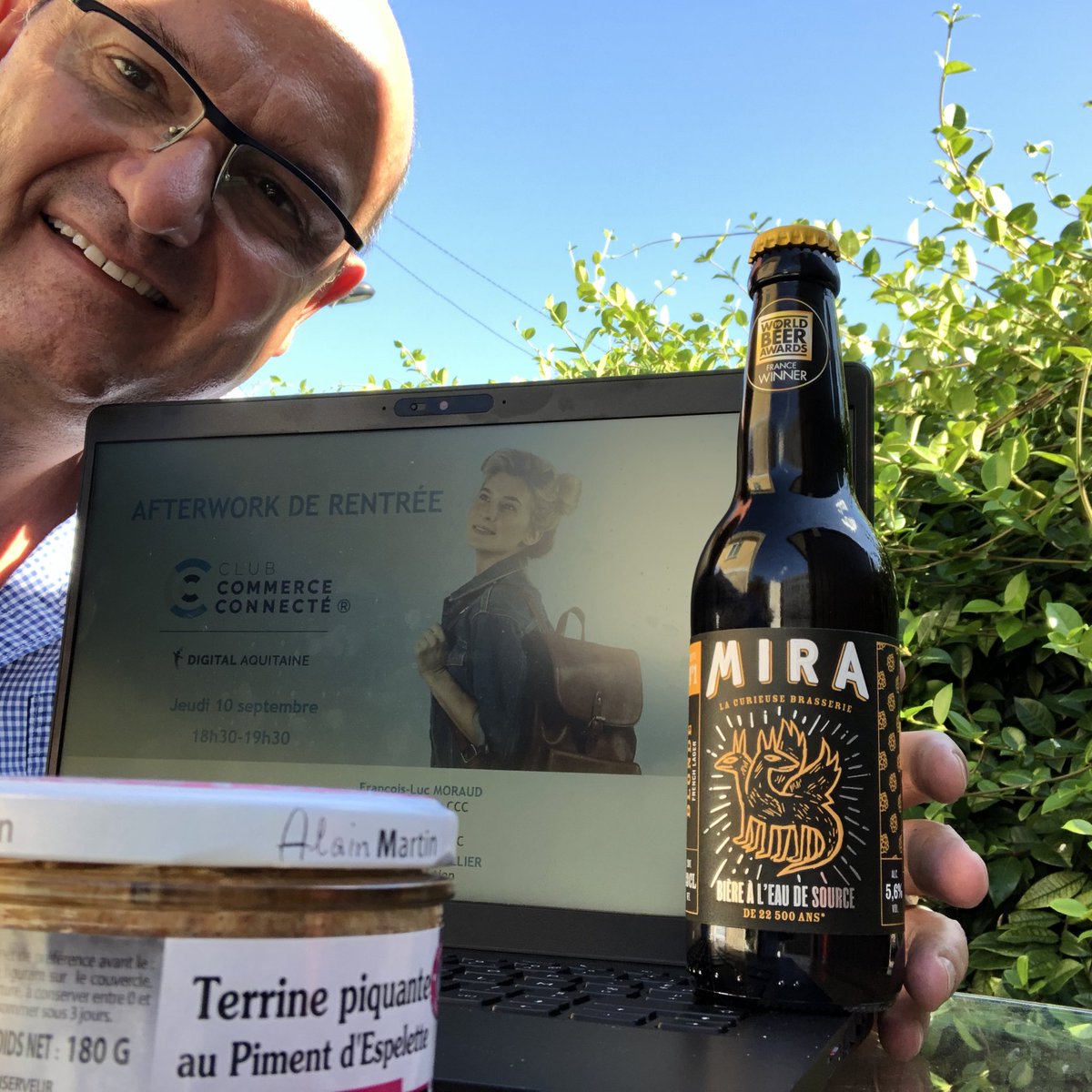 ClubComConnecte's tweet photo. #afterworkccc rentrée septembre 2020 en ligne et avec des produits locaux ! 😃 https://t.co/Xs6R2rSB9a