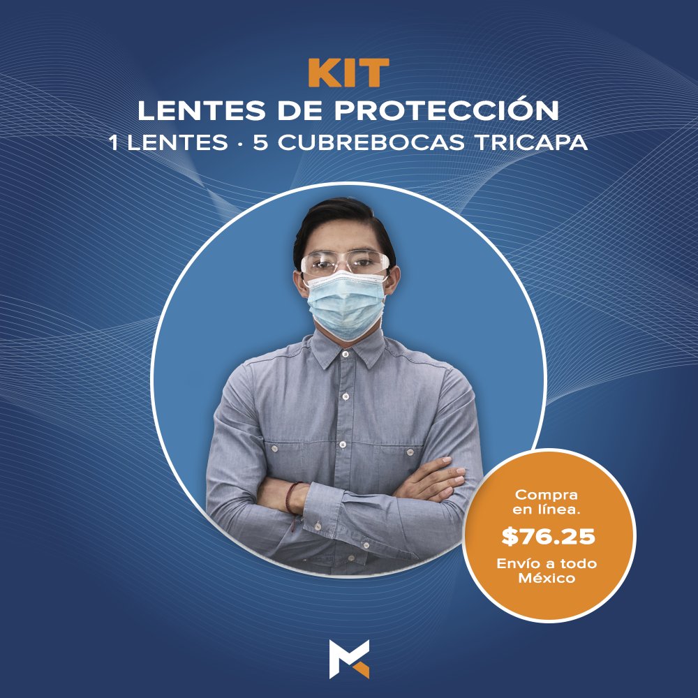 MonteChargeMX's tweet photo. Ayúdanos a prevenir la propagación de COVID-19 usando un equipo de protección que incluye: 1 lentes y 5 cubrebocas tricapa por $76.25.  Compra en línea https://t.co/9spJGPWl1W y recibe a domicilio. Cotiza precios de mayoreo por whatsapp 55 6505 1172 https://t.co/mASxF2fUVg
