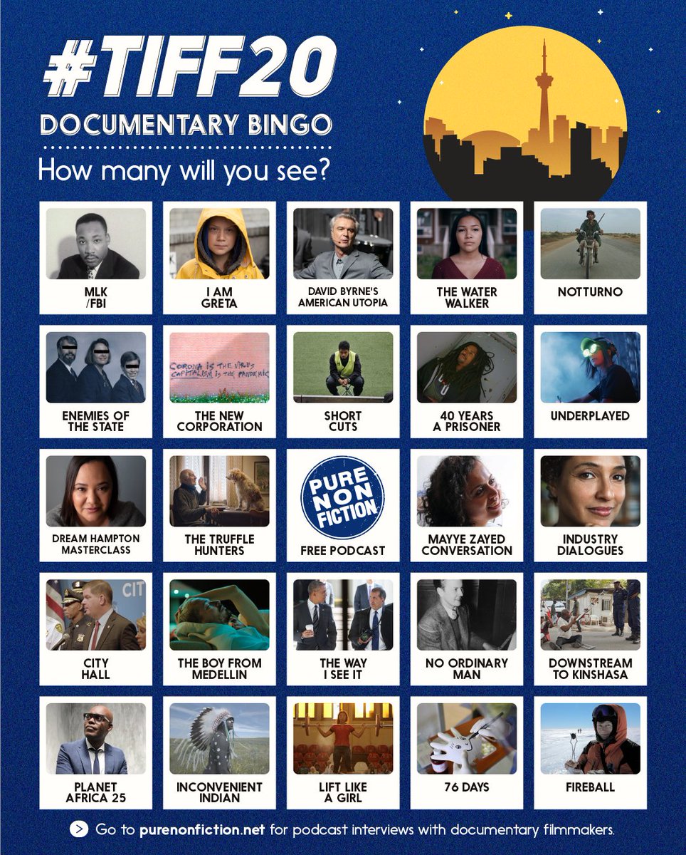 thompowers's tweet photo. @kadonkadiekay Hope you get to see some documentaries and play #docbingo at #TIFF20 https://t.co/zBX99eHrHC