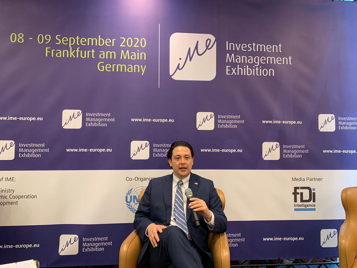 MinexGt's tweet photo. #DiplomaciaComercialGT La @embagtalemania participa por primera vez representando a 🇬🇹 en el evento anual Investment Management Exhibition #IME2020 realizado en Fráncfort del Meno, Alemania, compartiendo las oportunidades que Guatemala ofrece como destino de inversión https://t.co/sZygl0i6U2
