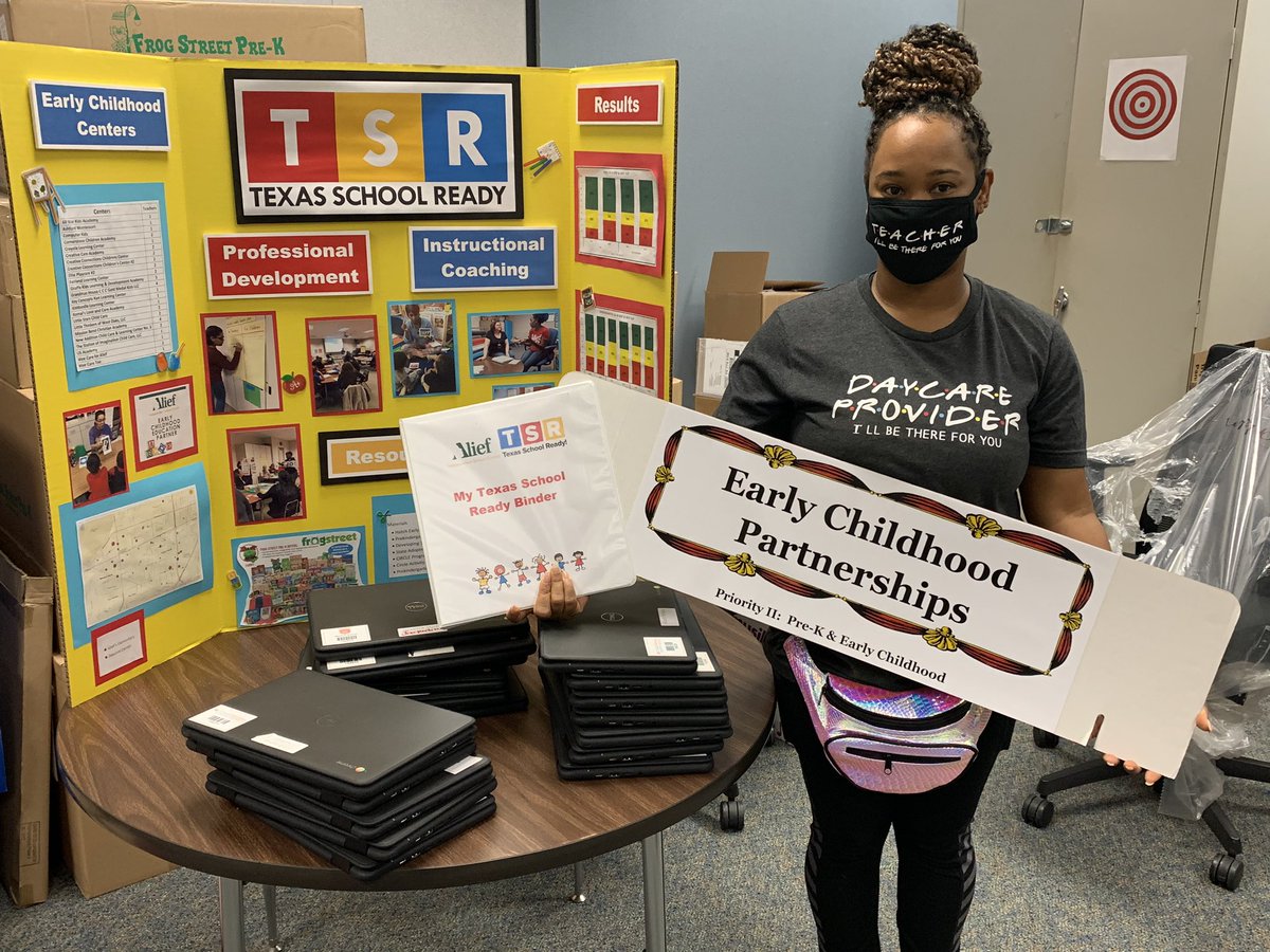 AliefTSR's tweet photo. TSR coaches are getting their materials ready for remote coaching this year! Our coach Brittani Baldwin wants our teachers and daycare providers to know “I’ll be there for you!” #earlyyears #earlychildhood #aliefisd #remotecoaching #texasschoolready #education #daycares #prek https://t.co/R0ht8qrx6k