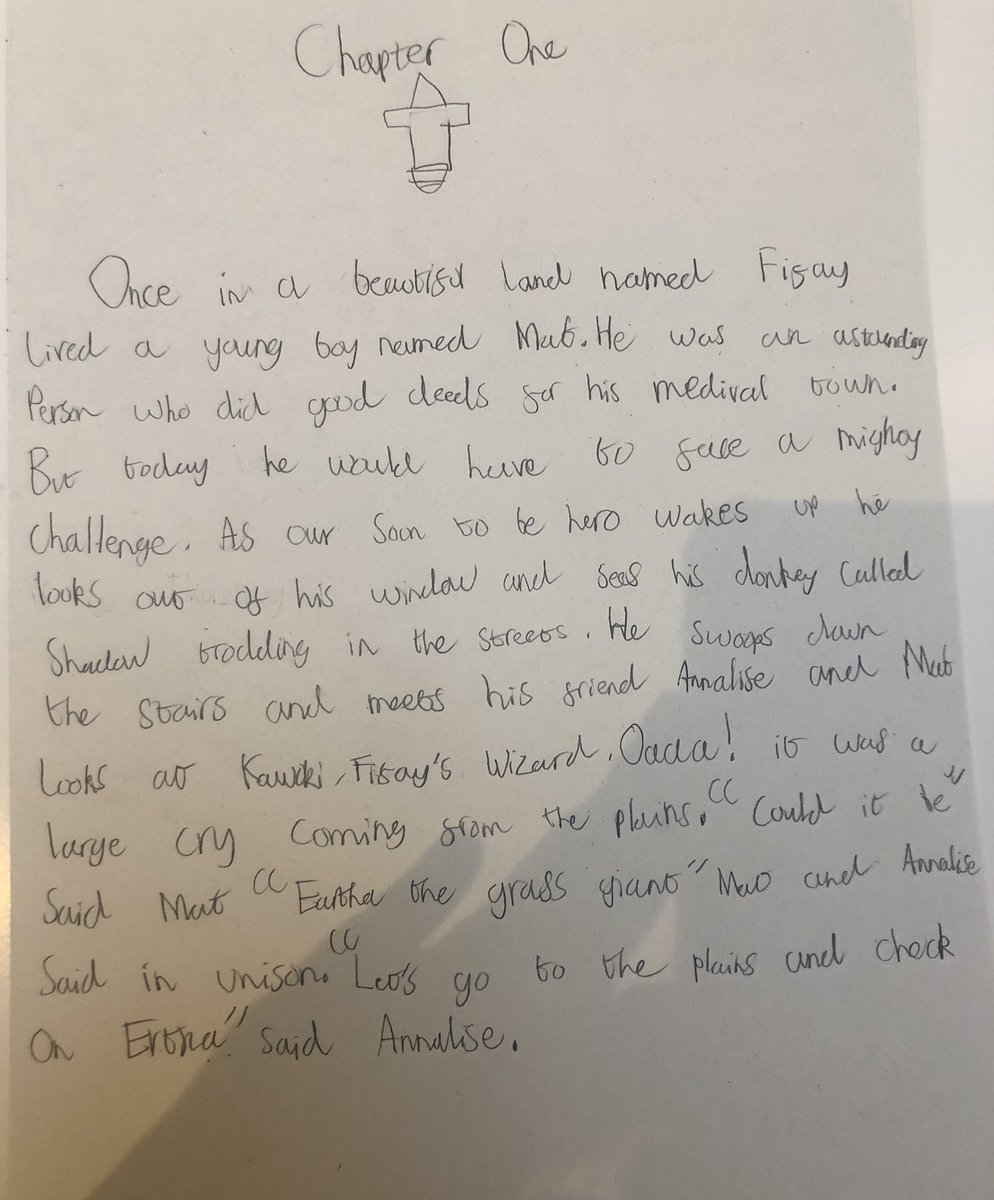 jen_w85's tweet photo. @StAnnsRainhill @CharlottieFost Tom has been busy after school for 2 nights - last night he started writing a short story inspired by him starting to read Beast Quest in 4F. Tonight we are in Nandos and he’s brought it with him to continue it on #lovestowrite https://t.co/2hEQggNCiN