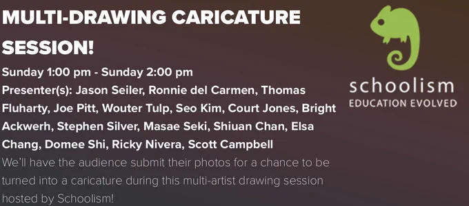 I'll be a part of the caricature live stream drawing session hosted by @SchoolismLIVE this Sunday at 1 PM PST. Submit your photo in the Lightbox Expo discord if you want to get drawn! The artists will be drawing simultaneously on one canvas similar to paintchat. 