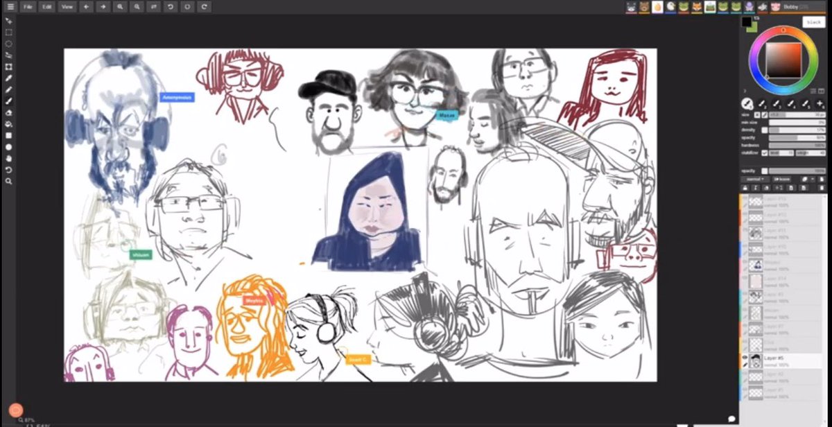I'll be a part of the caricature live stream drawing session hosted by @SchoolismLIVE this Sunday at 1 PM PST. Submit your photo in the Lightbox Expo discord if you want to get drawn! The artists will be drawing simultaneously on one canvas similar to paintchat.