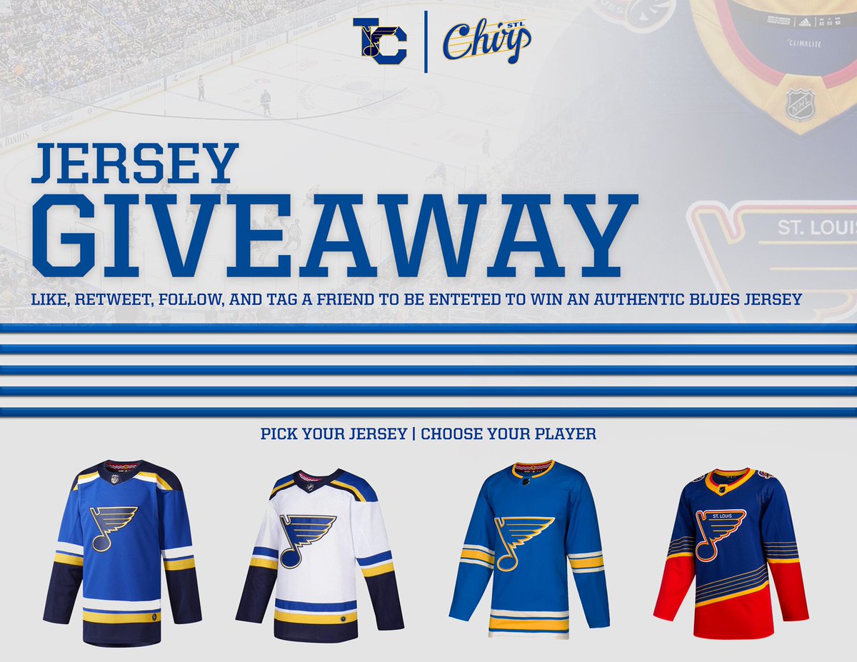 STLBluesChirp's tweet photo. 🚨MASSIVE GIVEAWAY🚨
We are buying one lucky fan an authentic Adidas Blues jersey of their choice (player name, jersey)! 

Rules of entry are below, good luck to all!

Winner will be announced next Sunday, Sept. 20th at noon! 
#stlblues https://t.co/Kzpt2HgvZi