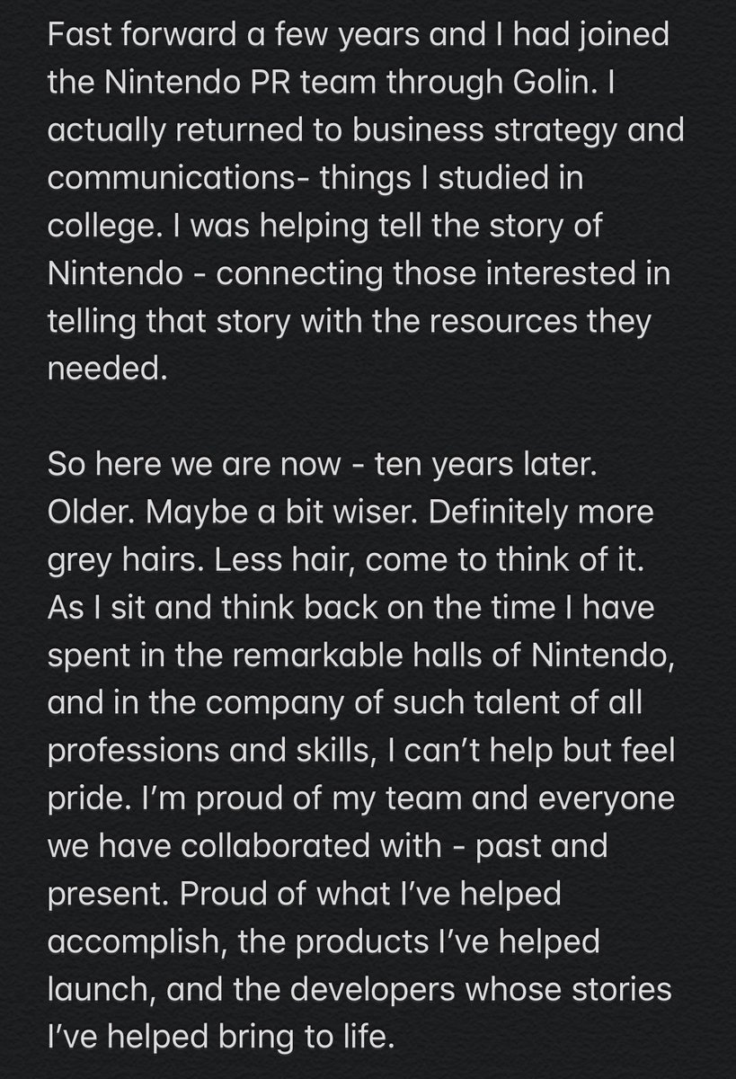 I’m leaving the world of Nintendo.