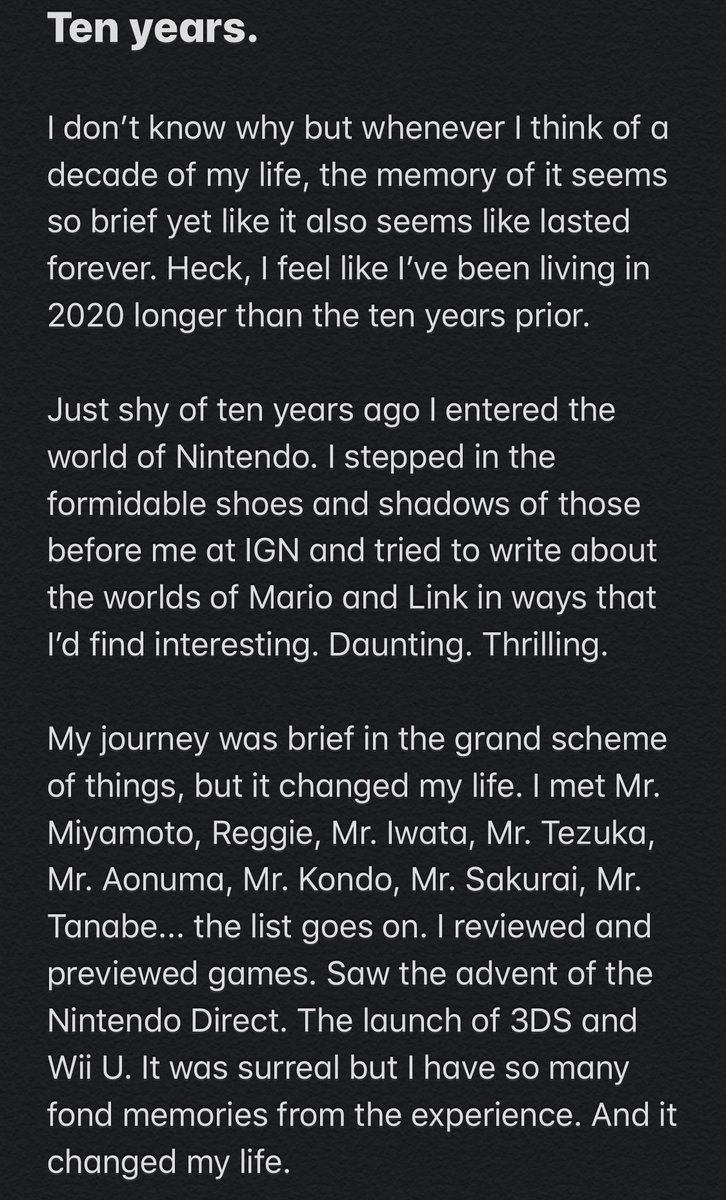 After ten years (3 at IGN, 7 at Golin)...