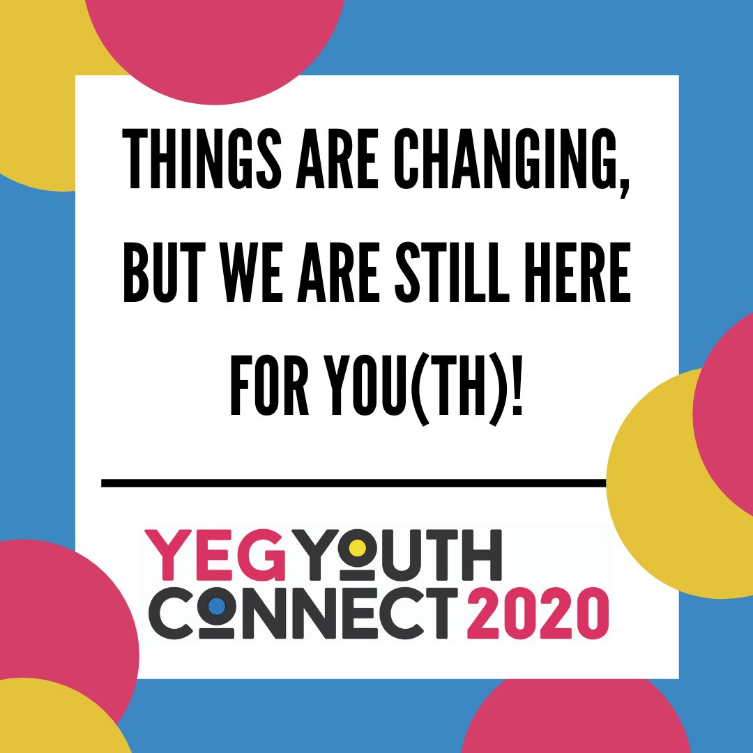YEGYouthConnect's tweet photo. Due to COVID-19, we will not be able to offer our in-person event this Sept. But we have been working tirelessly to develop other ways to connect the resources &amp; supports to youth. Stay connected to us for the latest updates &amp; take care of one another! #YEG #YouthSupports #youth https://t.co/3GpB47Bvbs