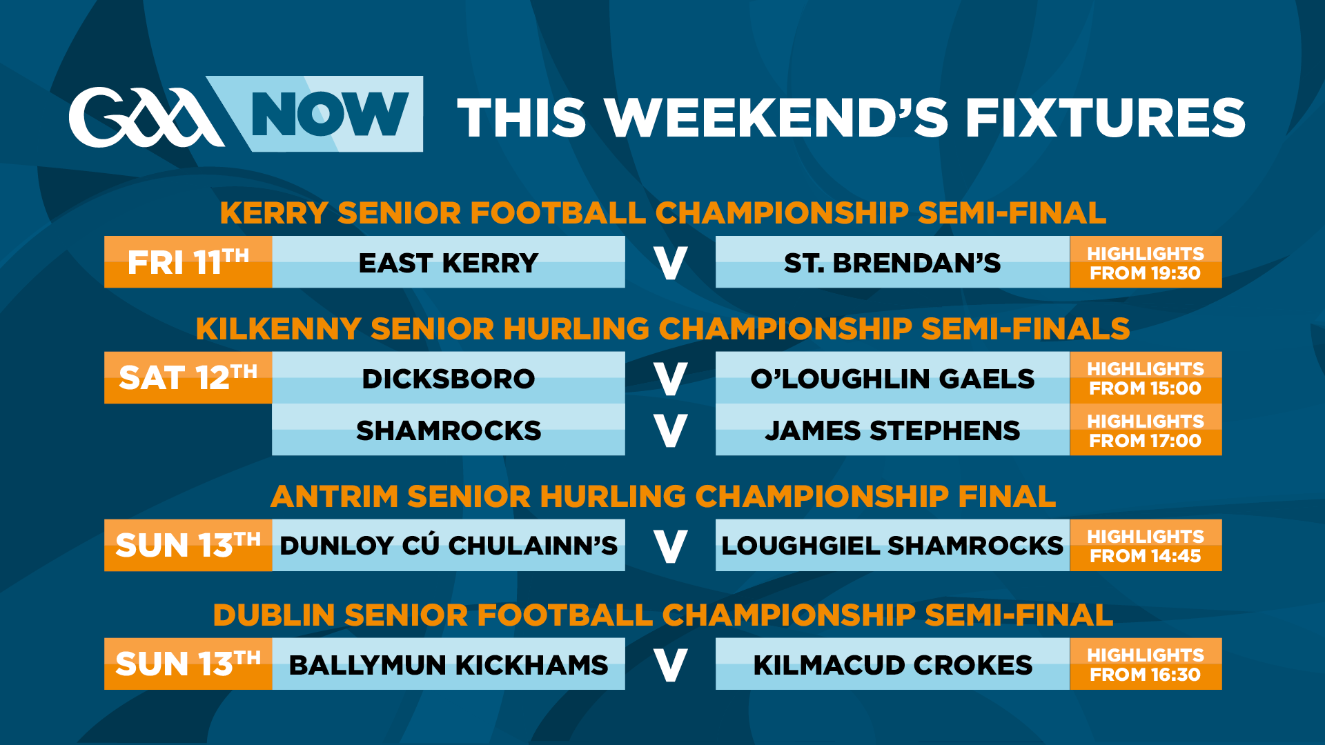 The Gaa Plenty Of Gaa Action This Weekend And We Can T Wait Gaanow Are Bringing In Game Clips And Highlights From The Below List Of Fixtures Stay Tuned Later Today As