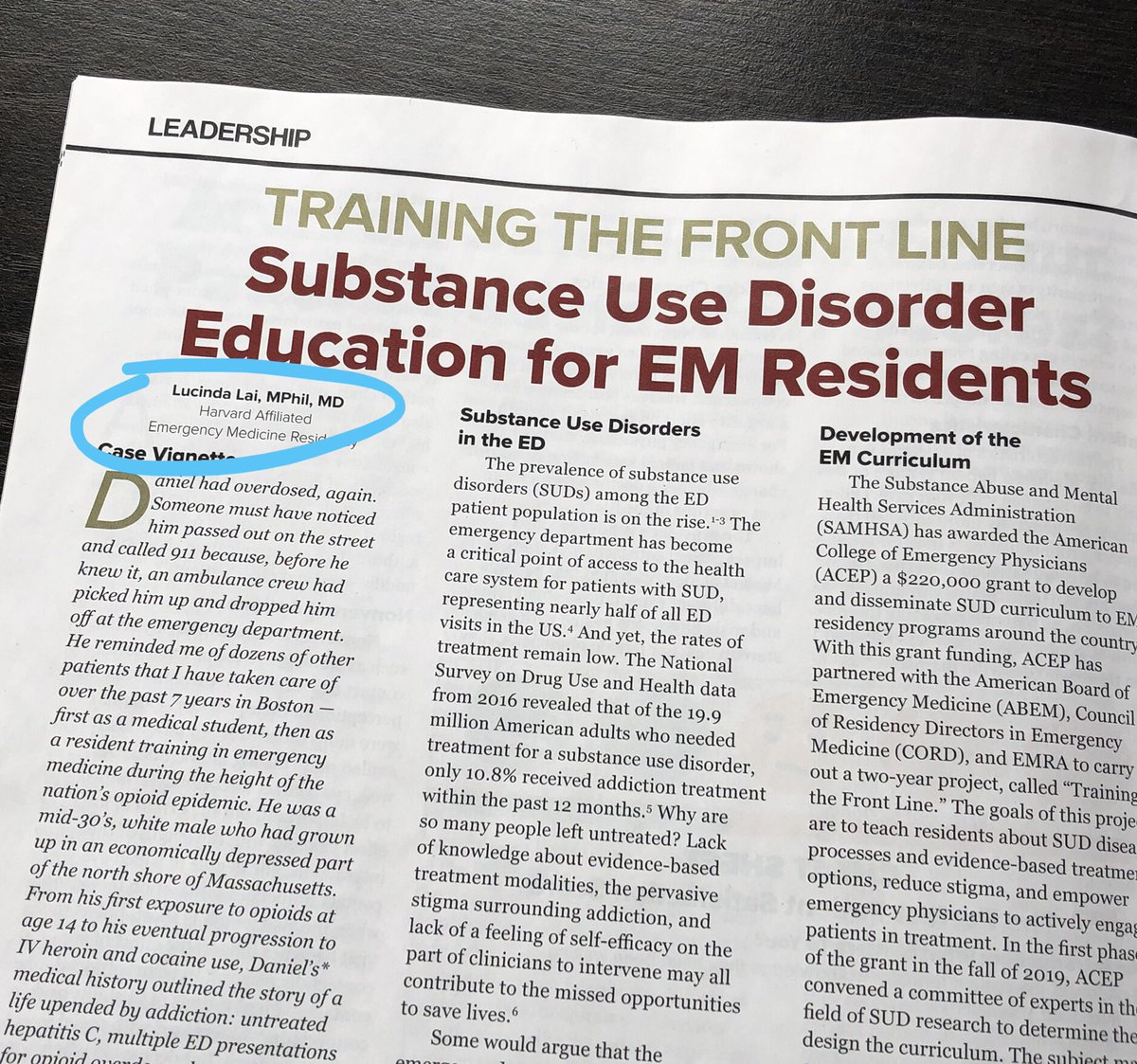 LucindaLaiMD's tweet photo. What’s up! Pretty stoked to see my name in print in @emresidents magazine https://t.co/LweFz2JRsP