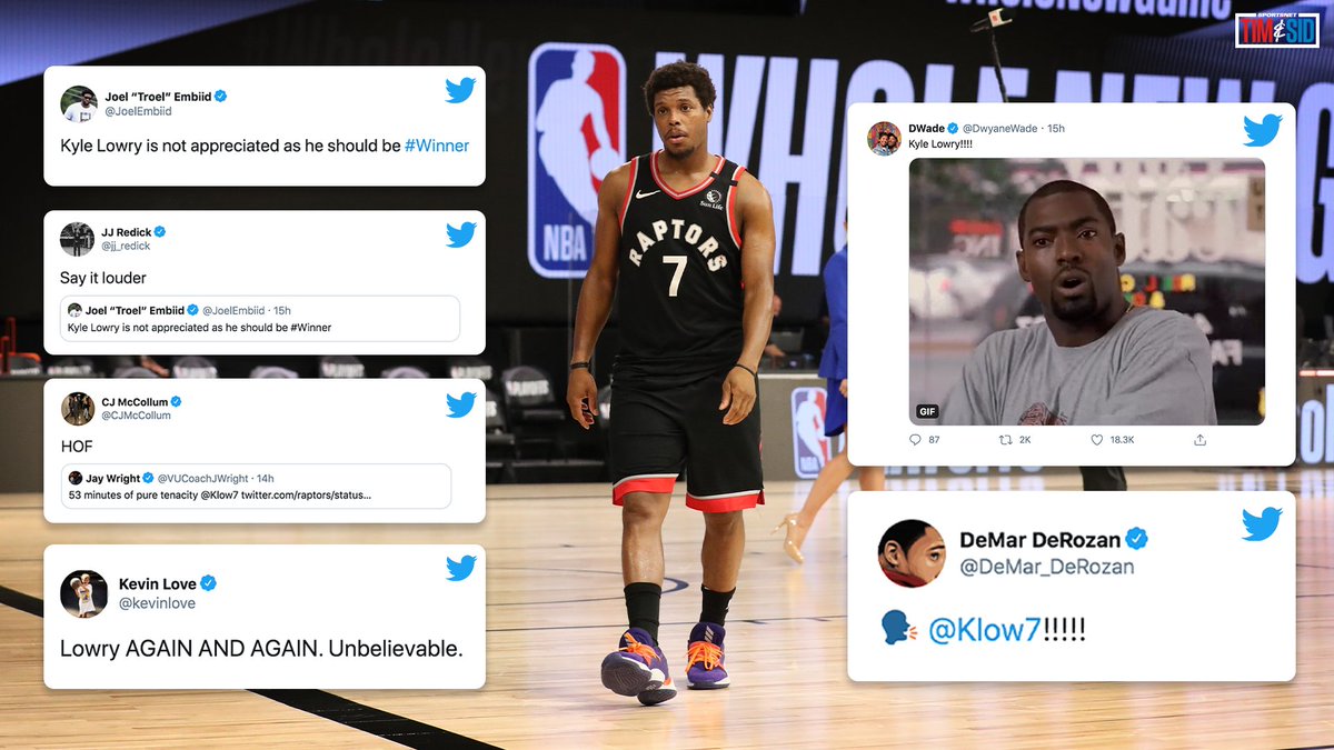 There was A LOT of love around the NBA for Kyle Lowry last night. 💪7⃣

#WeTheNorth