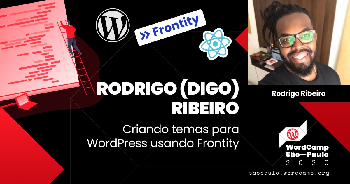 Frontity's tweet image. This Saturday @odigoribeiro is hosting a session on How to create #WordPress themes using #Frontity at @WPsampa.

🗓️ 12 September
⏰ 14:50 (GMT-3).
🇧🇷 Learn more: saopaulo.wordcamp.org/2020/programac…