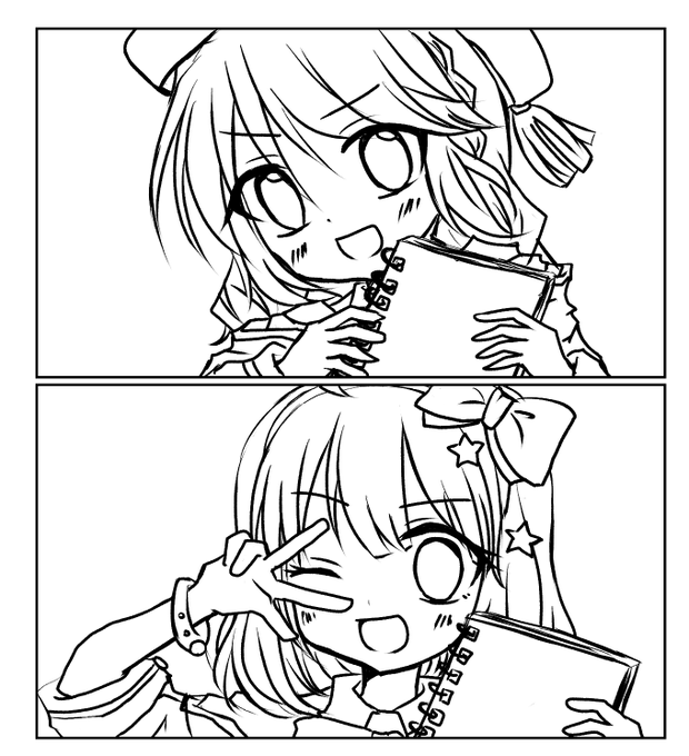 とりあえず2ページ分線画終わった。モノクロにするかカラーにするかはまだ迷ってる 