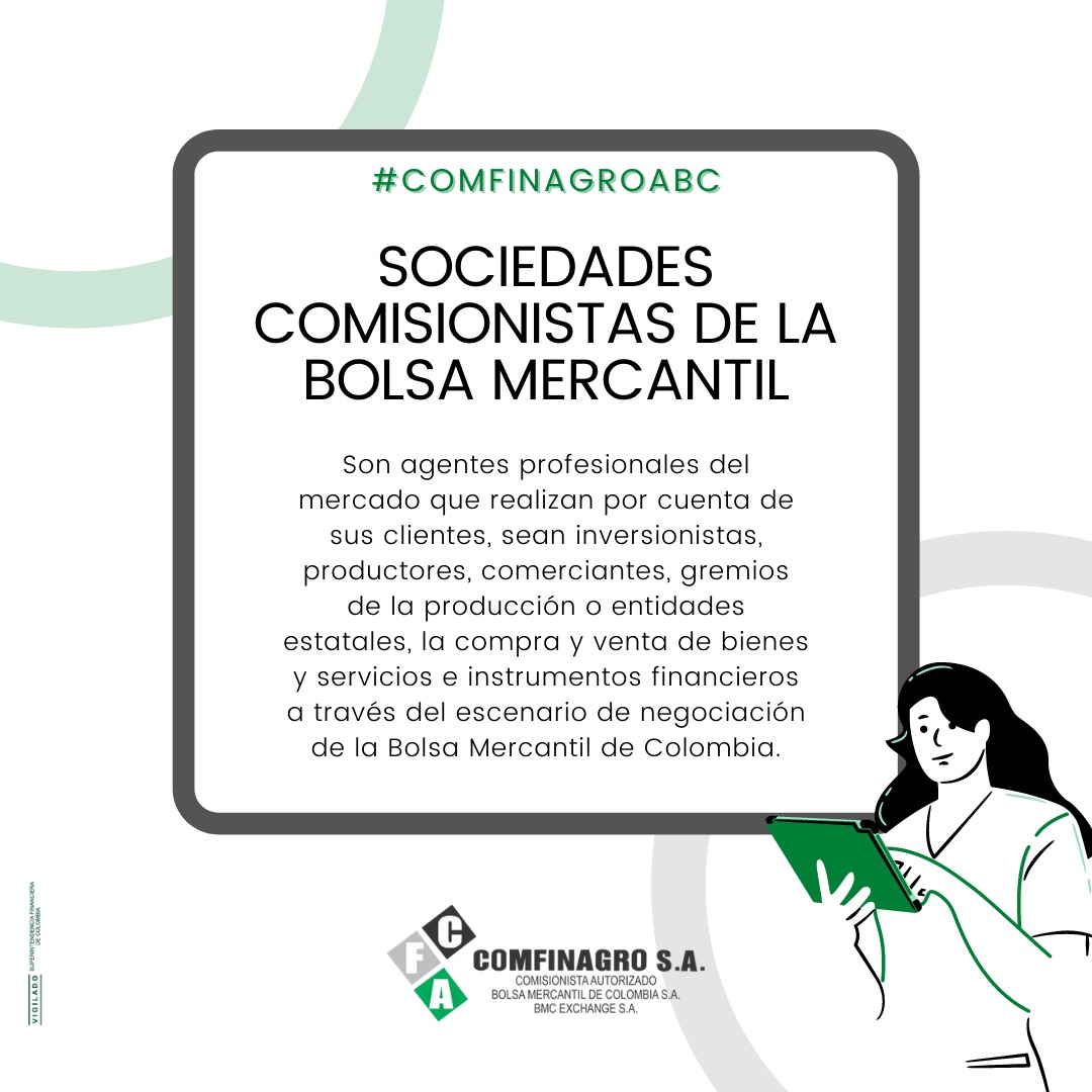 comfinagro's tweet photo. Hoy te presentamos #ComfinagroABC, un espacio en el que compartiremos información útil y sencilla sobre nuestra actividad. 🤓 ¿Sabes qué es una sociedad comisionista adscrita a la @BolsaMercantil? 💰👀Aquí te lo contamos 👇🏻 #ComisionistaDigital  #InnovaciónComfinagro https://t.co/vLBFEXKYDT
