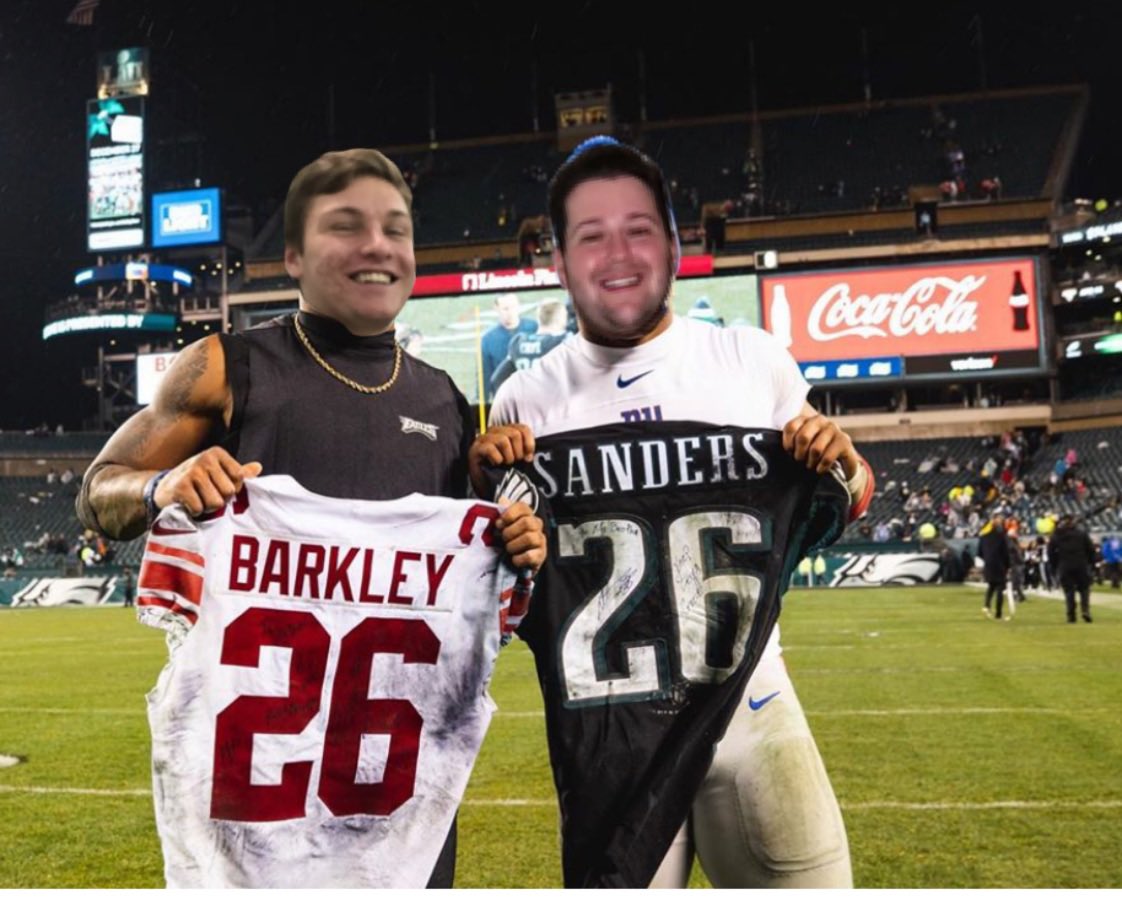 tmac_810's tweet photo. @jesseblu_ and I start our fantasy championship defense tonight. Last night we picked @saquon and @BoobieMilesXXIV in Rounds 1 & 2. Big year ahead. #LETSGO https://t.co/PWGWgO9R05