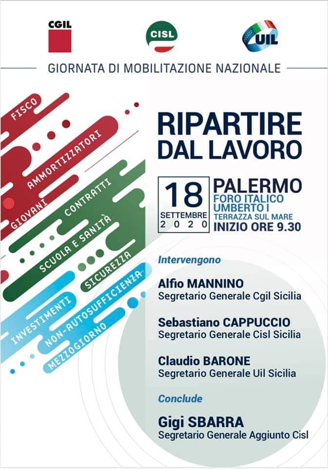 FilcamsSicilia's tweet photo. #Cgil, Cisl e Uil, #18settembre mobilitazione nazionale #RipartireDalLavoro’. #Mobilitazione nazionale e #iniziative regionali in tutto il Paese per #partecipare attivamente alla #costruzione del #futuro.➡️ https://t.co/QTJrjMpljx
#RipartiamoDaQui https://t.co/FjBNwyz4xQ