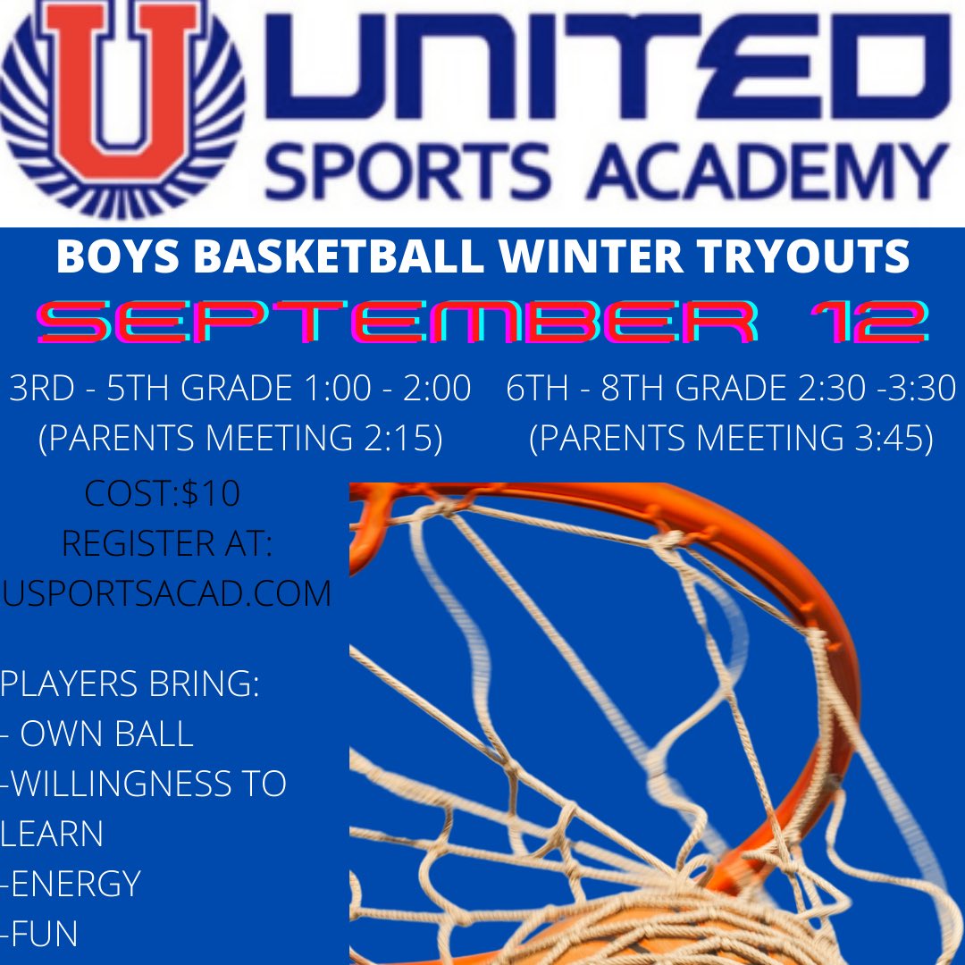 unitedboysbb's tweet photo. So great to see the registrations coming in. Don’t forget to get your son signed up for our Winter team tryouts coming this Saturday! You can register at https://t.co/D7wKHSyuYi. This is shaping up to be a fun and exciting Winter!! https://t.co/R9Riw1hhUZ