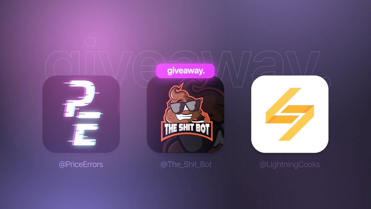 PriceErrors's tweet photo. GIVEAWAY 🎁 

Rules:
- Retweet ♻️
- Tag a Friend 👨‍🍳
- Follow all accounts ✅

Prizes:
- 1x @PriceErrors Membership
- 2x @The_Shit_Bot $20
- 1x @lightningcooks Free Month

Ends in 48 hours 🔔 https://t.co/ppYmDIk1Kx