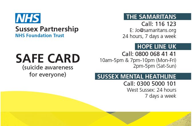 SPFT_NHS's tweet photo. Our @withoutstigma Safe Cards have lots of guidance and support contacts for anyone thinking about suicide, or concerned about someone who might be... 
#WorldSuicidePreventionDay #WSPD2020 https://t.co/DayUUrnNl5