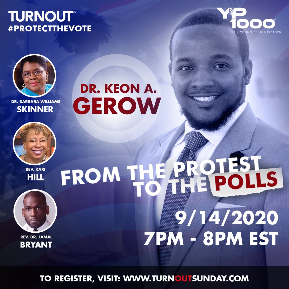 williamsskinner's tweet photo. We need the united resolve, resiliency and resistance of Black clergy and allies to protect and turn out the Black vote. Click here to meet us at the next #YP1000 @jamalhbryant @KeonGerow Rev. Kari Hill | https://t.co/wgYY7mA9IL to register https://t.co/ARHDmG09Jh
