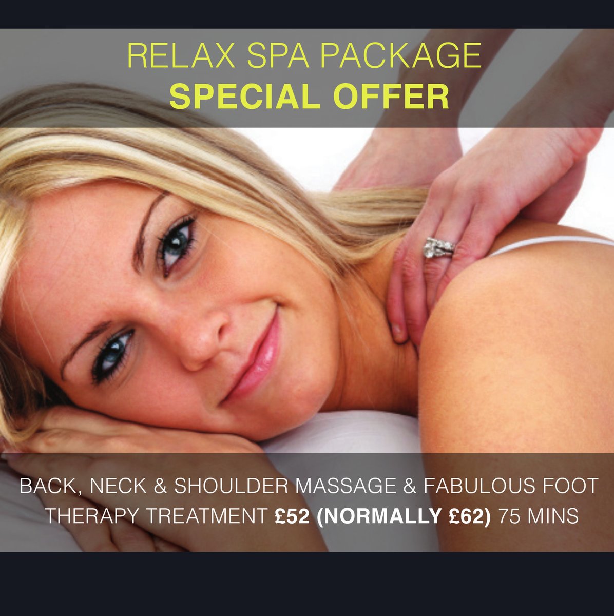 apothespa_uk's tweet photo. Relax #SpaPackage normally ยฃ62 now available for September for ยฃ52
Includes: Back, Neck & #ShoulderMassage & Fabulous #FootTherapy Treatment - 75 mins
#TeignmouthBeauty
https://t.co/O5aaPDjo0k
#HonitonBeauty
https://t.co/nl9uLT62J6
#TotnesBeauty
https://t.co/c8ix12VXdw https://t.co/QzseDaCvOA