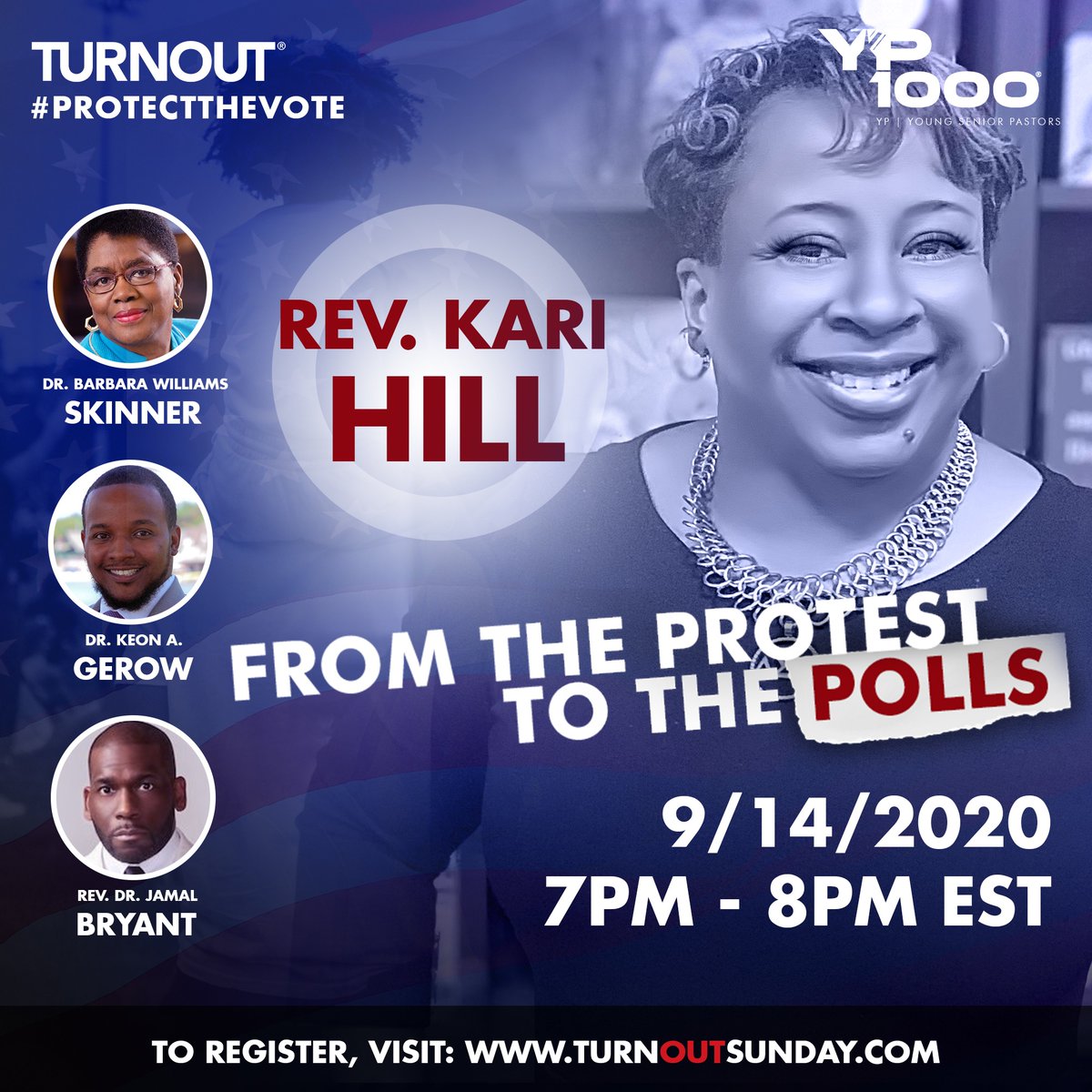 williamsskinner's tweet photo. Despite tactics being used to suppress the Black vote, working together, we will prevail as we have done countless times in the past. @jamalhbryant @KeonGerow Rev. Kari Hill. Join us for #YP1000 | https://t.co/wgYY7mA9IL to Register https://t.co/TP8EcRzC4X
