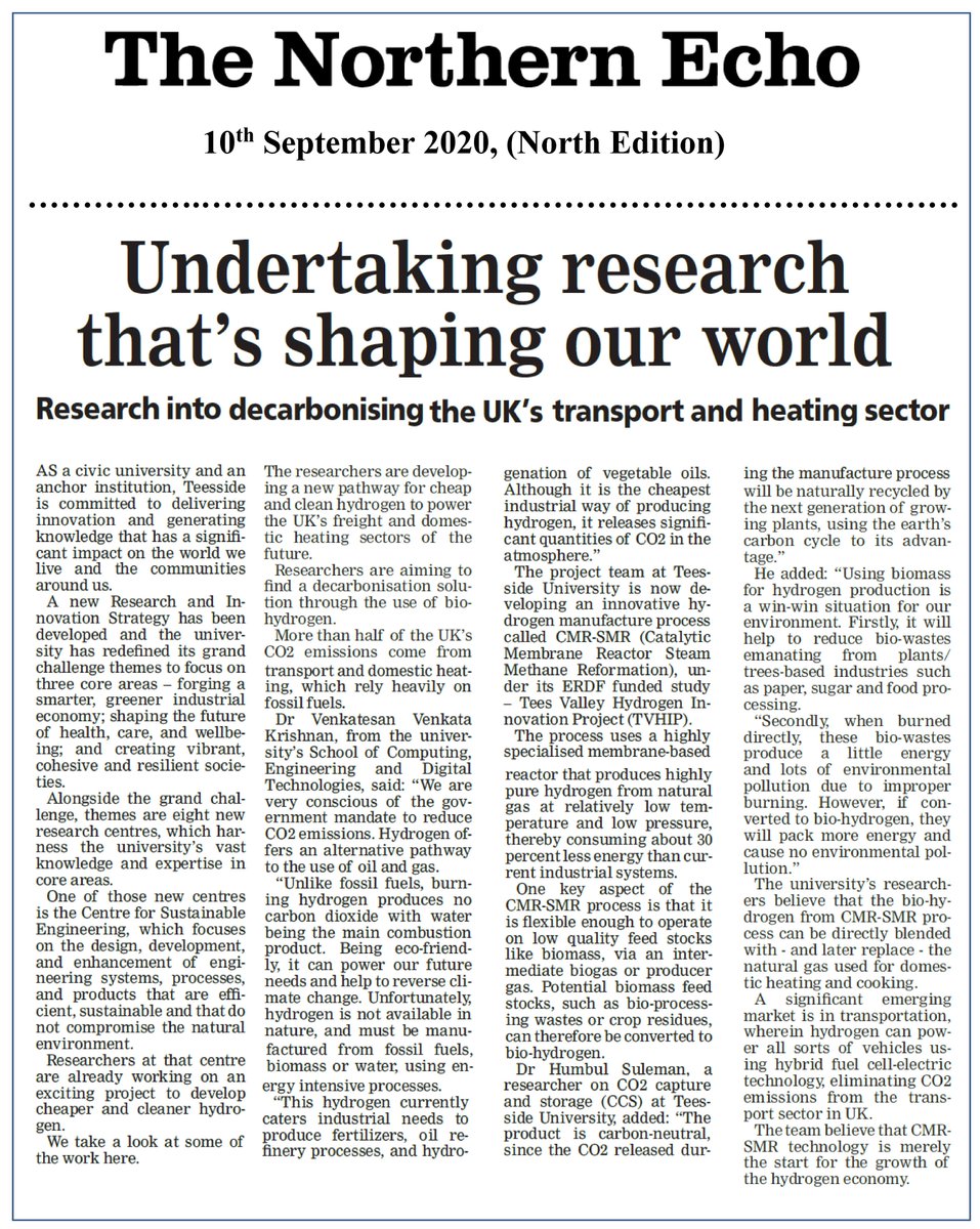 HumbulS's tweet photo. The ERDF project at Teesside University vows to decarbonise  UK's transport and domestic heating sector.

See full press release: https://t.co/Wwz5eD55BG https://t.co/ueMqsEOInE