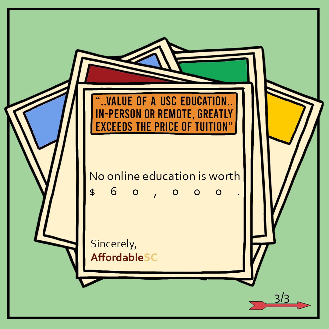 AffordableSC's tweet photo. We have received a response from the administration, however, we find it to be inadequate in providing solid support for FGLI students and beyond. Along with the slides provided, see our full updated response in the carrd linked in our bio. https://t.co/cJdHbSohD5