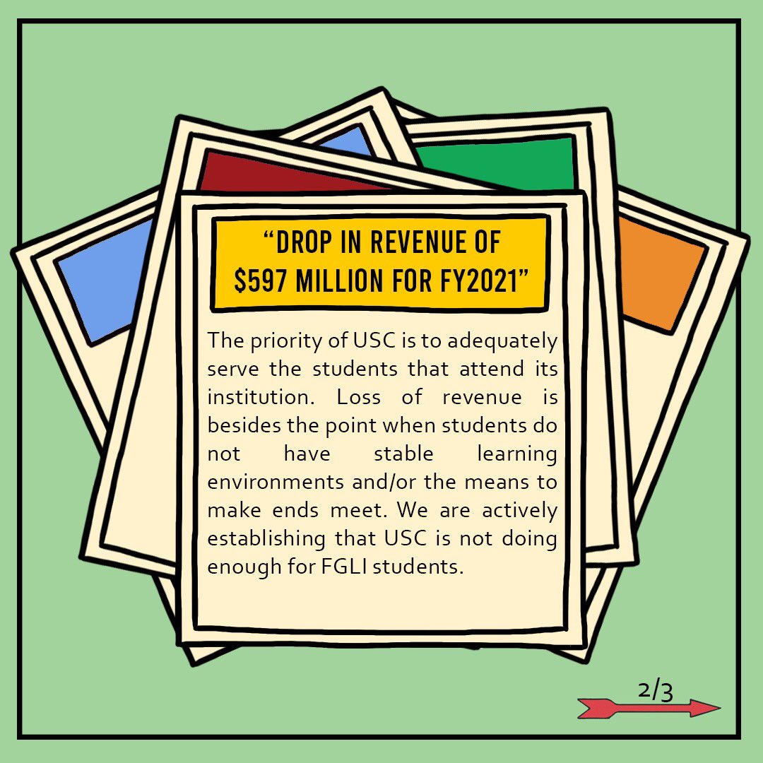 AffordableSC's tweet photo. We have received a response from the administration, however, we find it to be inadequate in providing solid support for FGLI students and beyond. Along with the slides provided, see our full updated response in the carrd linked in our bio. https://t.co/cJdHbSohD5