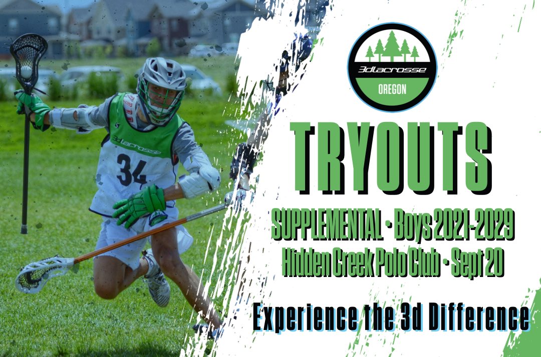 3doregon's tweet photo. We will be hosting a Supplemental Tryout on September 20th!  There are still a few select spots available for this fall.  Tournament and practice details on our website.  #3dlacrosse #3doregon #3don2 https://t.co/EJtzTzHvF0