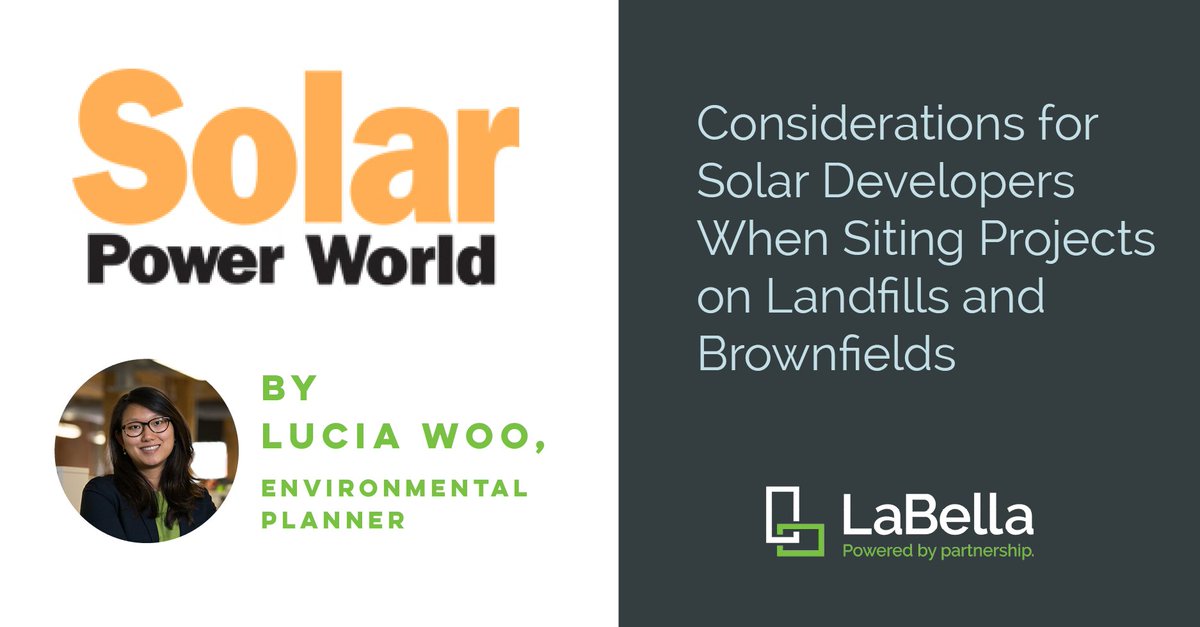 LaBellaAssociat's tweet photo. Could a closed landfill or brownfield property power your community through solar development? LaBella's Lucia Woo shares her expertise with Solar Power World: https://t.co/nRBqZxHrog
#solar #solardeveloper #landfills #brownfields #environmental #permitting #renewablenergy https://t.co/0wL9krGO9Z