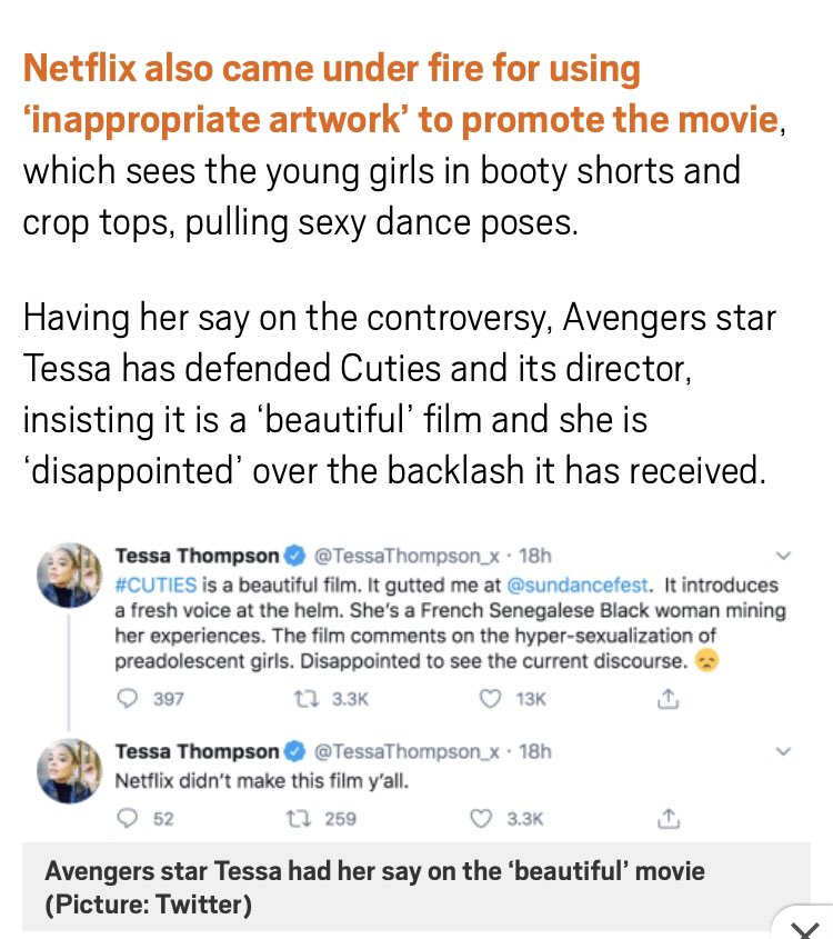 Actress  @TessaThompson_x called it “a beautiful film.”I don’t know how you can be tethered to reality and believe that.