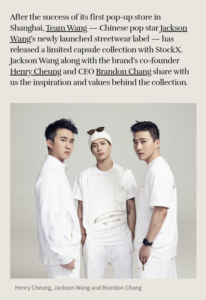 GOT7_Colombia's tweet photo. [#TWDESIGN] 200910 @Prestige_HK

#TEAMWANG: "Estamos trabajando en otra gran colaboración que saldrá a mediados de septiembre. ¡Síganos en Instagram y manténgase en sintonía!"

https://t.co/U8BrakWppp

©️JacksonWGlobal

#JacksonWang #王嘉尔 @JacksonWang852 #GOT7 @GOT7Official https://t.co/oeNfH7FUMK