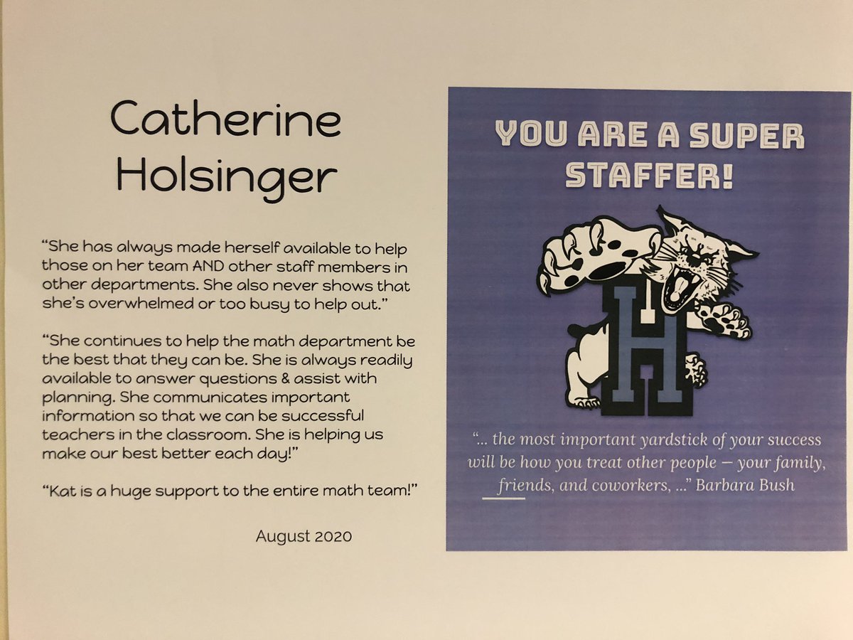 Fletcher4Math's tweet photo. It was so nice to see this on my door today! I work with the best people! #HMSFamily #HMSMath https://t.co/MIamNJh0Tb
