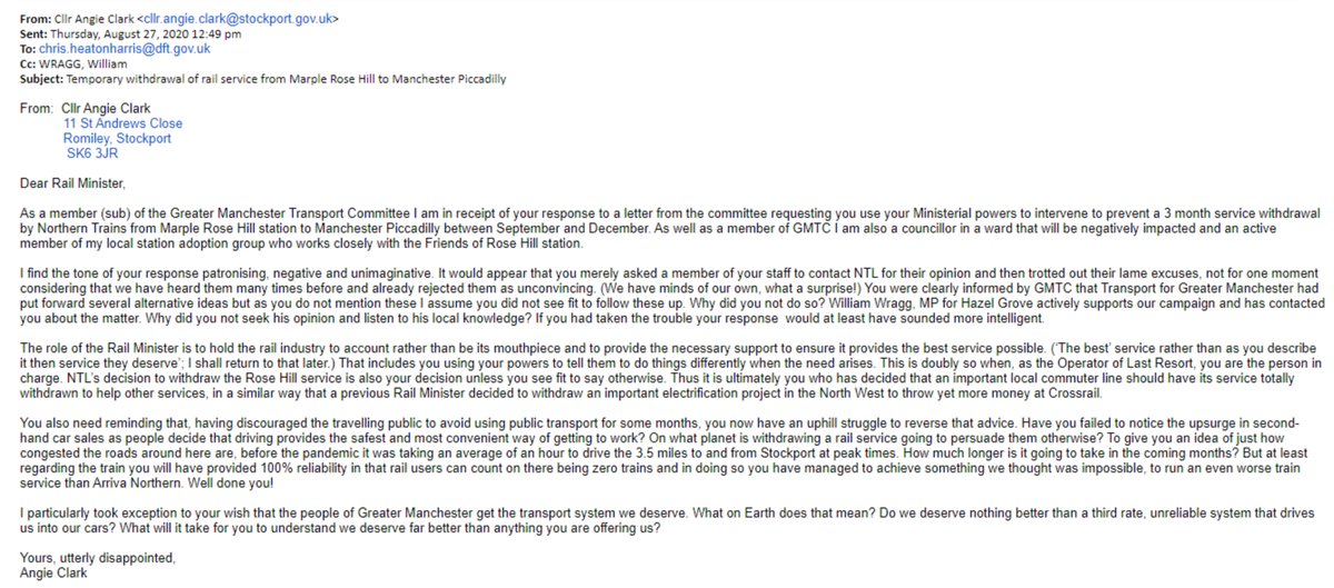 Our Transport Committee rep cosigned the letter to the Transport Minister and emailed the Transport Minister directly on 27th August.