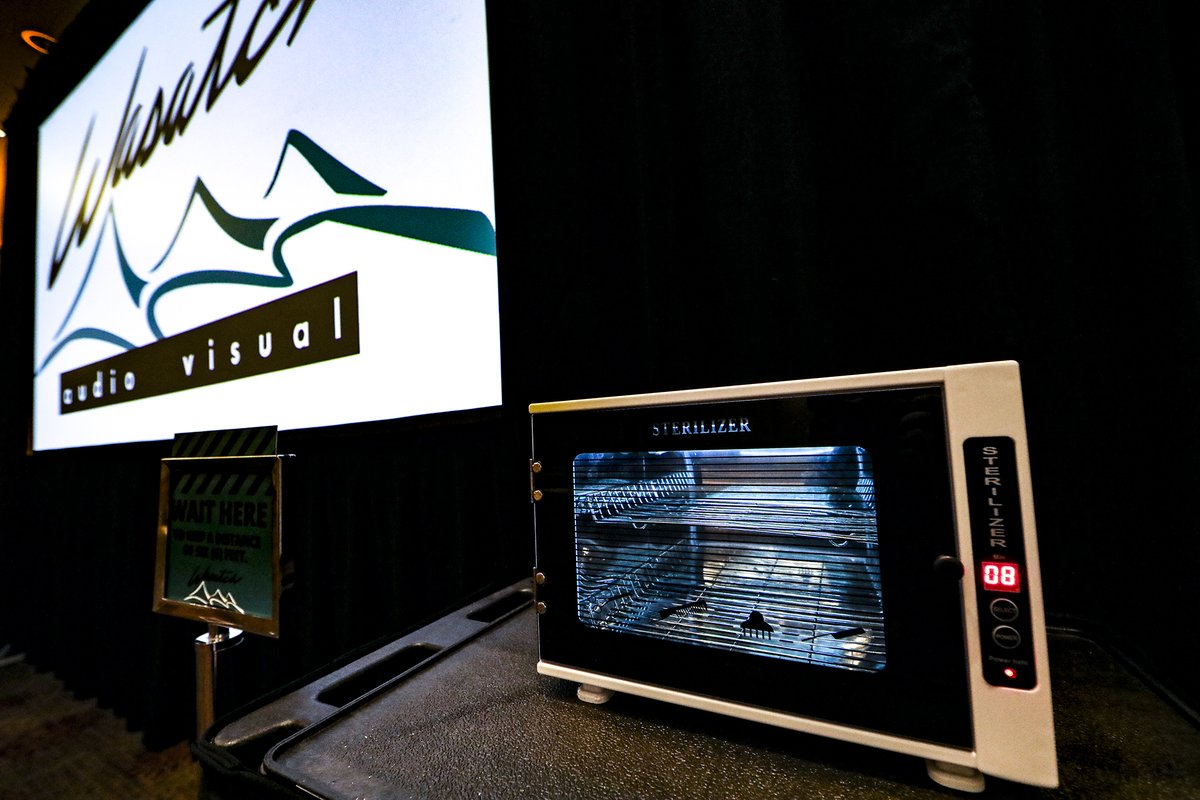 WasatchAVPrd's tweet image. #itsnotamicrowave Every #mic, every handheld, every remote #santized for your protection. One more way we&apos;re keeping your presenters and guests safe while we return to #corporateevents and #utahweddings. #utahevents #eventpros #backtoevents #utahcovid #COVID19Events