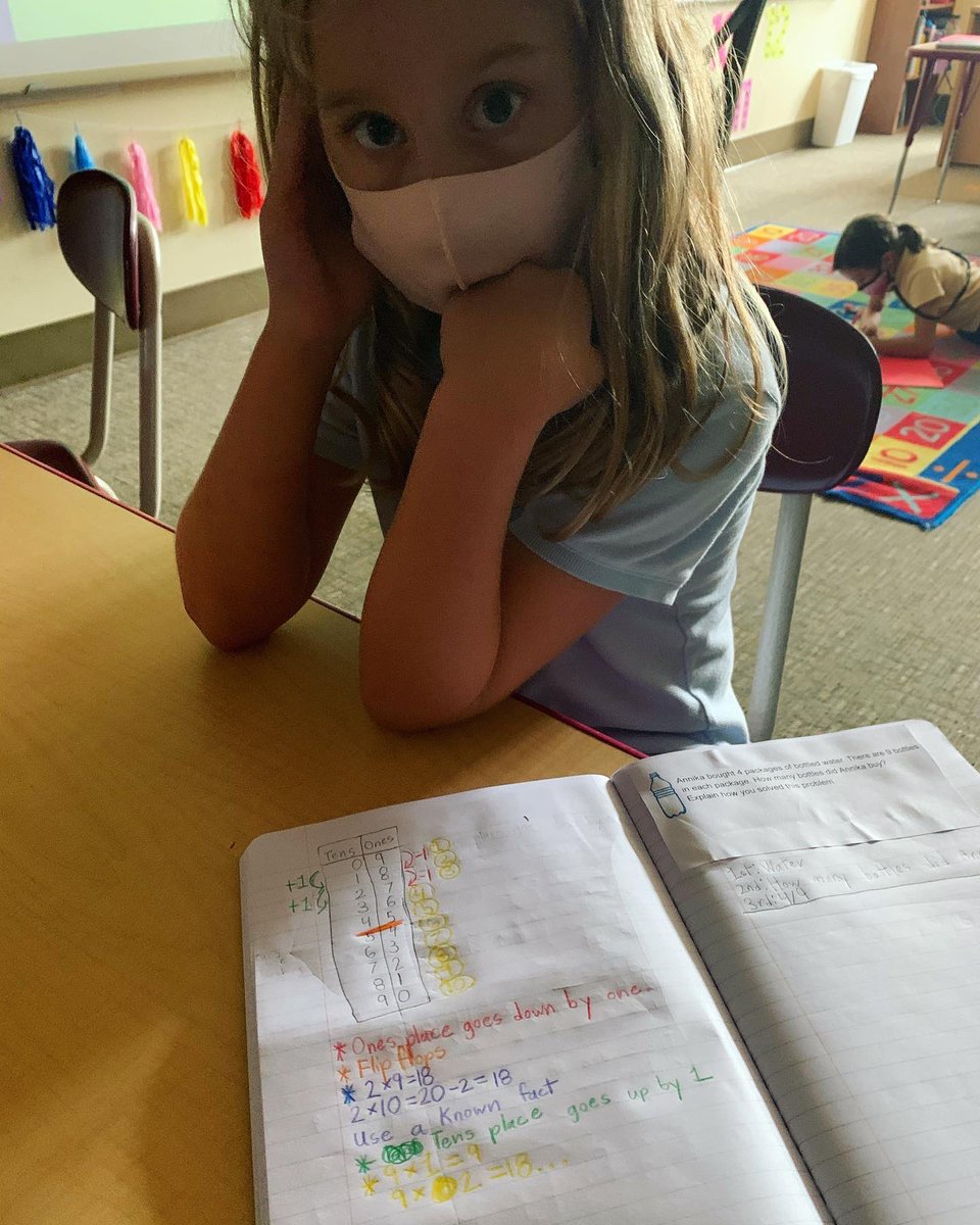 Another day FULL of counting and noticing patterns. Today was all about 9’s! #trinitylearns