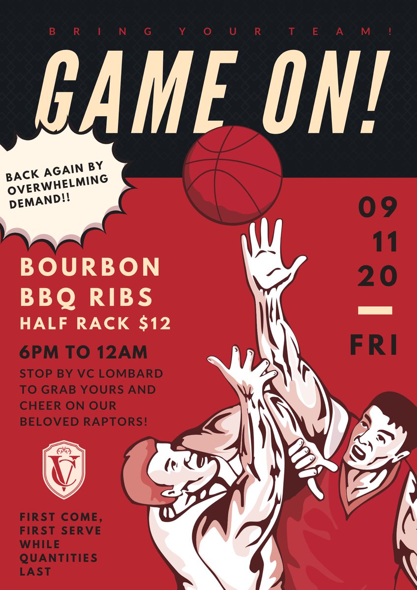 Tomorrow: 🦖🏀🍷🔥🥃🍖 #gamedayatVC