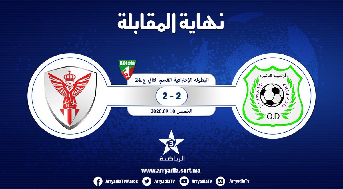 arryadiatv's tweet photo. #البطولة_الإحترافية #أولمبيك_الدشيرة - #الإتحاد_الرياضي
#FRMF #BotolaPro2
تابعوا البطولة الإحترافية ⚽ على تطبيق البطولة
https://t.co/ccRxKIaliR
https://t.co/Jn1wDQJz8B https://t.co/8LZJdP11Ig