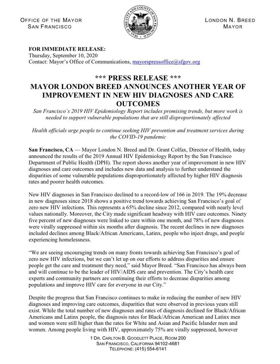 SFHumanRights's tweet photo. San Francisco’s 2019 HIV Epidemiology Report includes promising trends, but more work is needed to support vulnerable populations that are still disproportionately affected.
More at: https://t.co/Lt2CryjF4W https://t.co/HVS0bSrye6