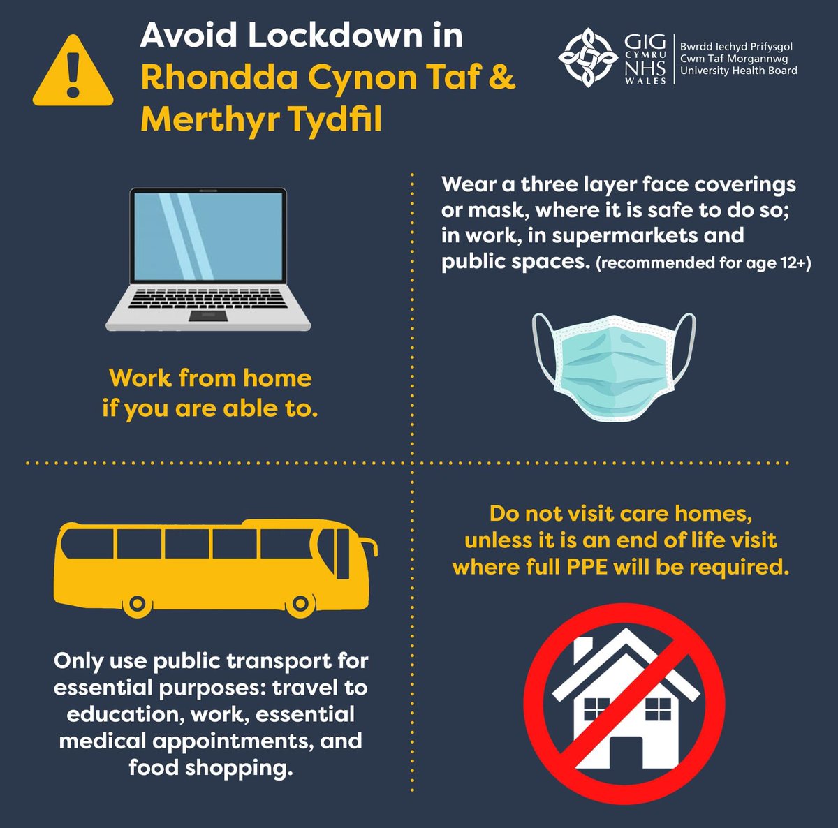 URGENT REQUEST
Due to an increasing number of positive COVID19 cases we, along with <a href="/RCTCouncil/">RCT Council</a>  &amp; @MerthyrCBC are asking residents to take action to avoid a local lockdown in the near future.  For information visit cwmtafmorgannwg.wales/request-for-su…