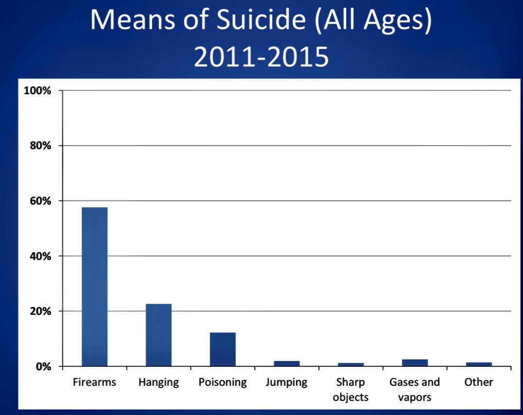 And yes, other means of Suicide completion are used, but in Missouri (and across the USA) Firearms are used most often. {3/6}