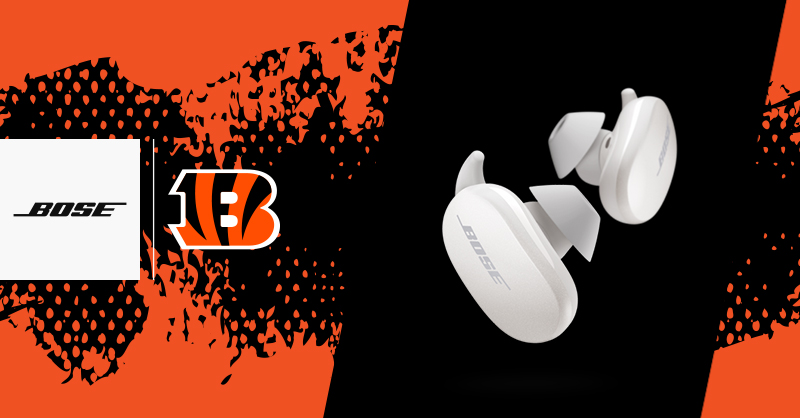 Bengals's tweet photo. Feel the joy, football is back! Celebrate with @Bose and RT for a chance to win new #BoseEarbuds 

#Kickoff2020 | Rules: https://t.co/XqmeIru9eM https://t.co/UG3CMMtNtC