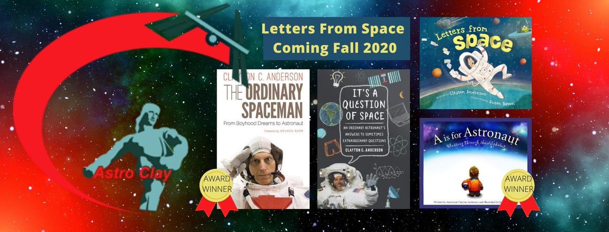 Astro_Clay's tweet photo. C’mon by..., I hate being lonely!! And..., my books are pretty darned good..., ask around! #TheOrdinarySpacemanTM #AisforAstronaut #ItsaQuestionofSpace #LettersfromSpace @SleepingBearBks @UnivNebPress @OleScotty @susanbatori https://t.co/kHXMwLWkdB