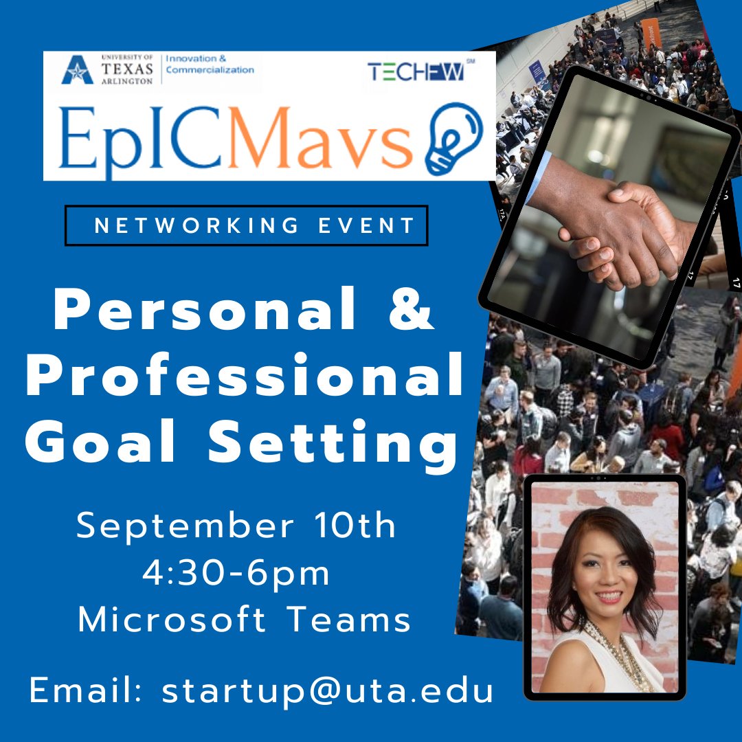 TODAY AT 4:30 #EpICMavs welcomes <a href="/utarlington/">The University of Texas at Arlington</a> Mavericks to a virtual networking event w/ <a href="/TECHFortWorth/">TechFW</a> This meeting is on Microsoft Teams link: bit.ly/2QOpX6C  or email startup@uta.edu #DFW #entrepreneurs #UTABizMavs