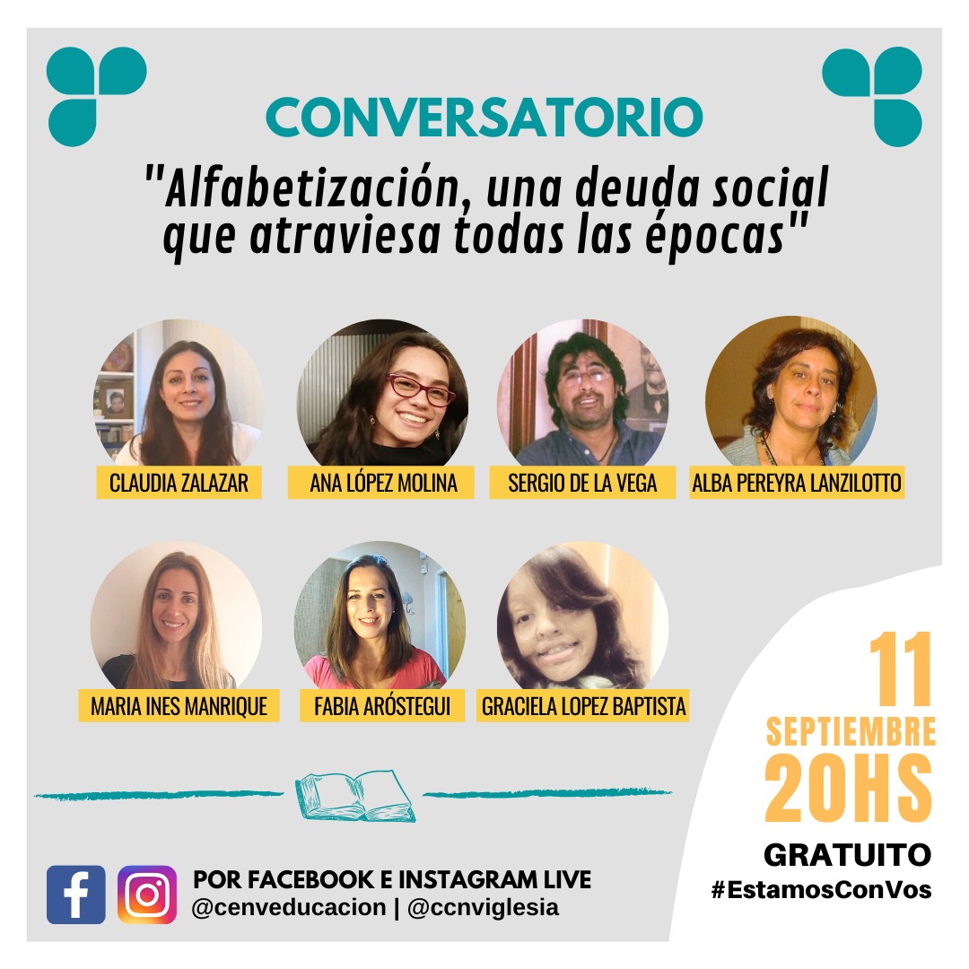 CENVeducacion's tweet photo. Este viernes 11, a las 20hs. Por Facebook Live 
Conversatorio por el Día Internacional de la Alfabetización
#Alfabetización #conversatorio https://t.co/IxMSiGEN2R