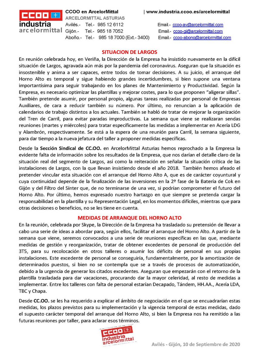 CCOO Arcelor Mittal (@ccooarcelor) on Twitter photo 