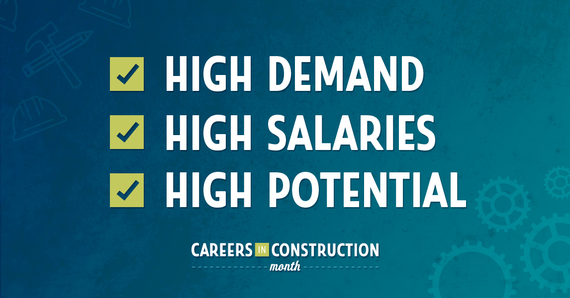 Our children have many roads to success. Learn more about careers with high demand, high salaries, and high potential during Careers in Construction Month! <a href="/BuildYourFuture/">Build Your Future</a> 
#careersinconstruction #AimHigher