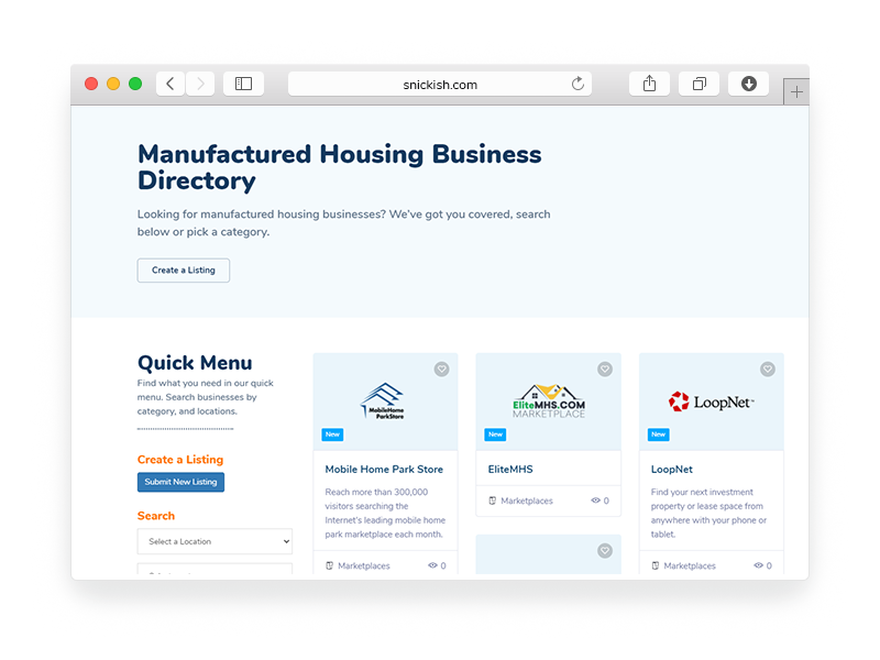 List your business or claim your business on our new manufactured housing business directory! Visit: snickfish.com/mobile-home-re…